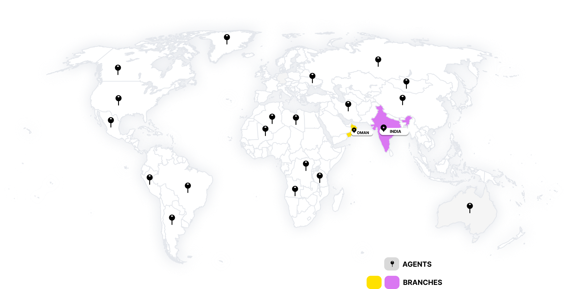 World map with colored countries